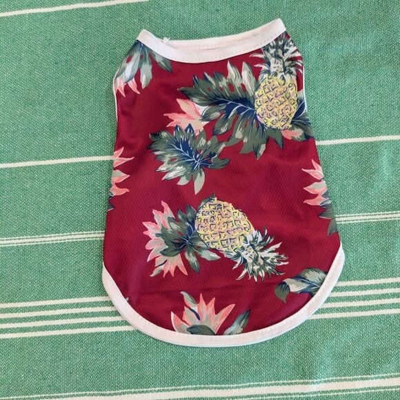 2/$10🐾 New Size Small Tropical Pineapple Hawaiian Dog Shirt - Cat Shirt 🐾 - Picture 1 of 7
